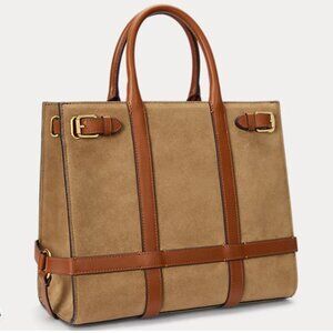 Polo Ralph Lauren Suede & Leather Medium Devyn Tote Bag